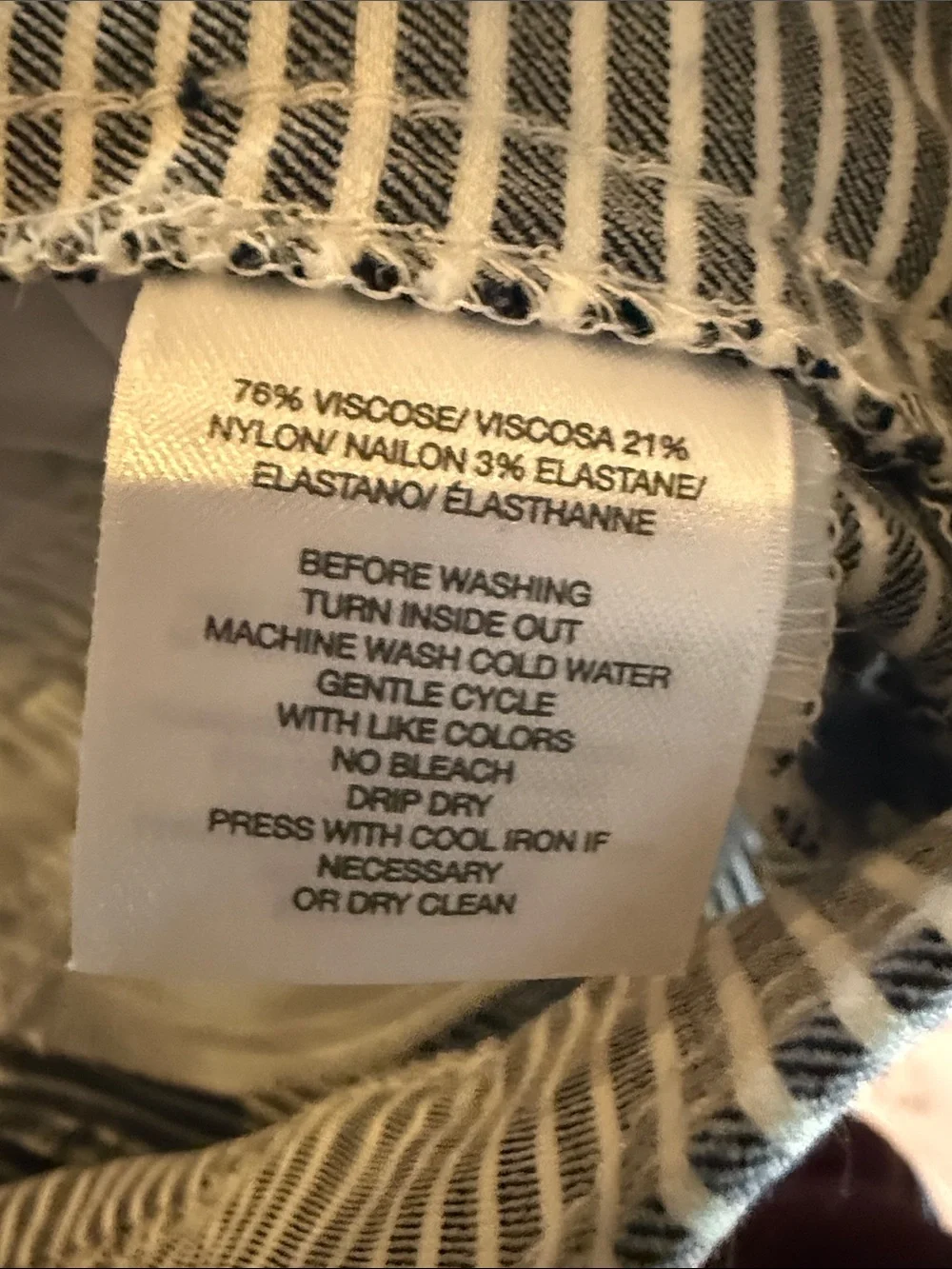 Anne Klein Black and White Striped stretch Pants - Size 4